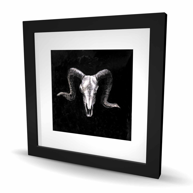 Ram Skull Grunge Style | Rustic Framed Print for Home Decor