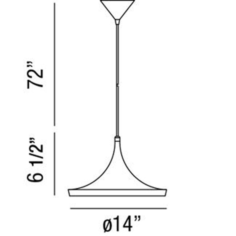 Luminaire suspendu conique à 1 lumière Ramos, Aluminium brossé