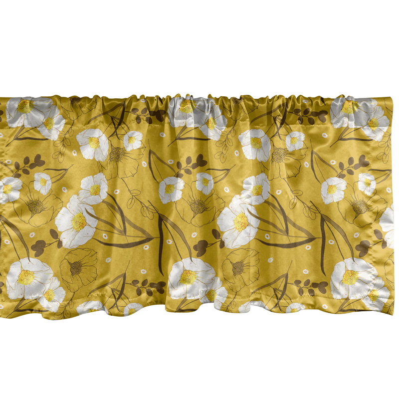Ambesonne Hawaii cantonnière lot de 2 fleurs printanières fleur de terre terre d'ombre