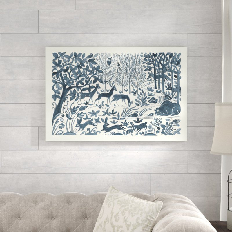 «Forest Life II» par Miranda Thomas - peinture sur toile, H 24 po x l 36 po