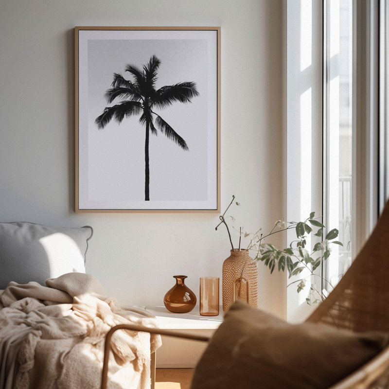 "The Black Palm", 14" H x 18" W, Black, Framed Print without Mat