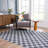 Brunetti Checkered Machine Woven Polyester Area Rug in Blue-1582761857