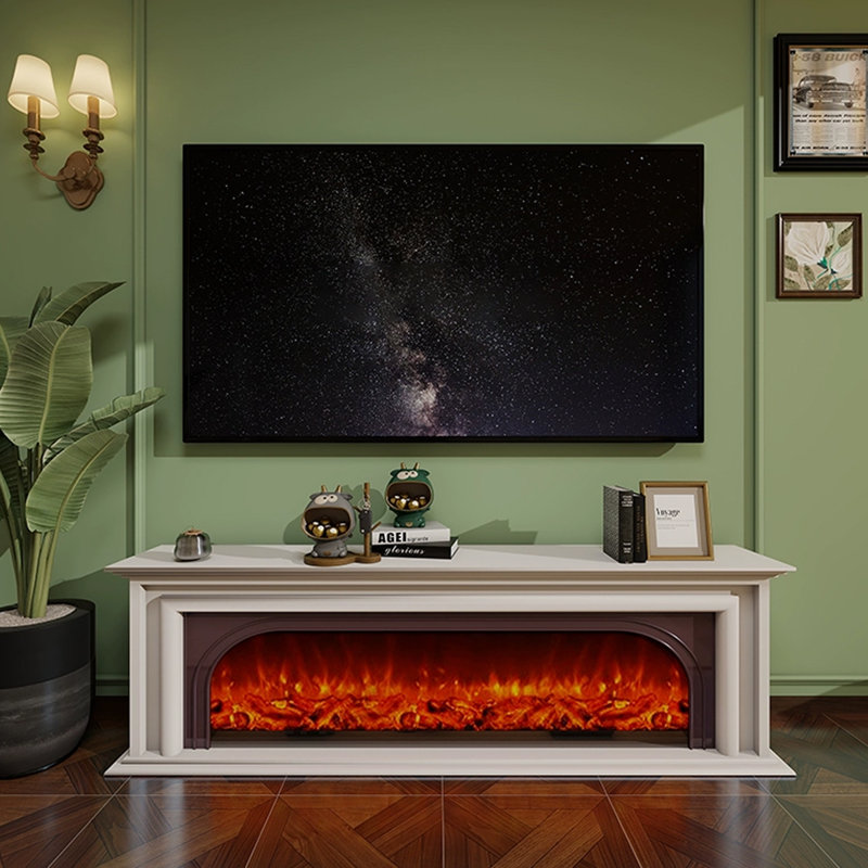 Foyer de meuble télé beige et noyer, H 29,53 po x l 94,49 po x P 29,53 po