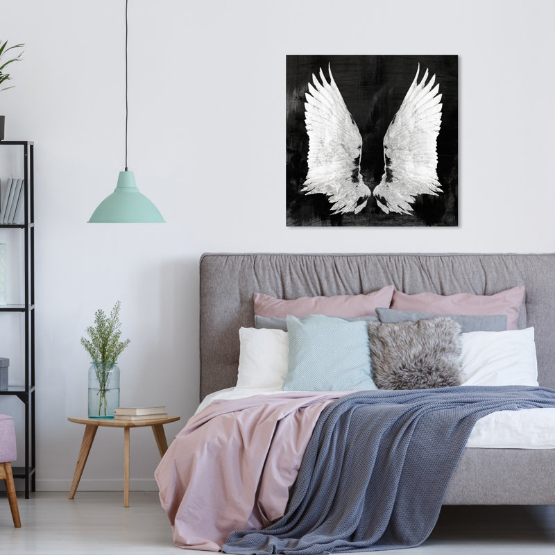 " My Night Wings " Painting Print, 30" H x 30" W x 1.5" D, Wrapped Canvas