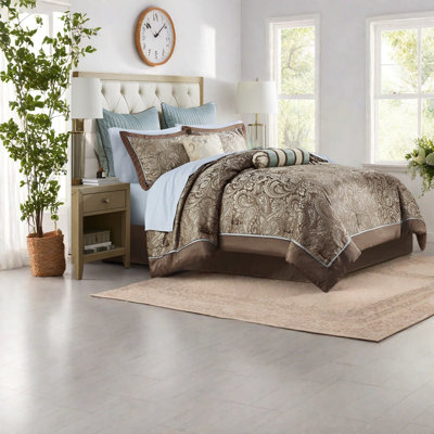 Ensemble de literie luxueux 12 pièces, édredon en coton très grand, motif cachemire moderne
