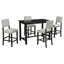 Ensemble de salle à manger 5 pièces à hauteur de comptoir, table élégante classique et 4 chaises