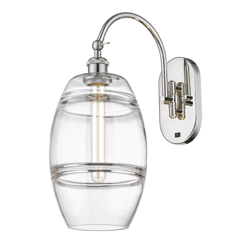 Dundrod Steel Armed Sconce, Clear, Polished Nickel
