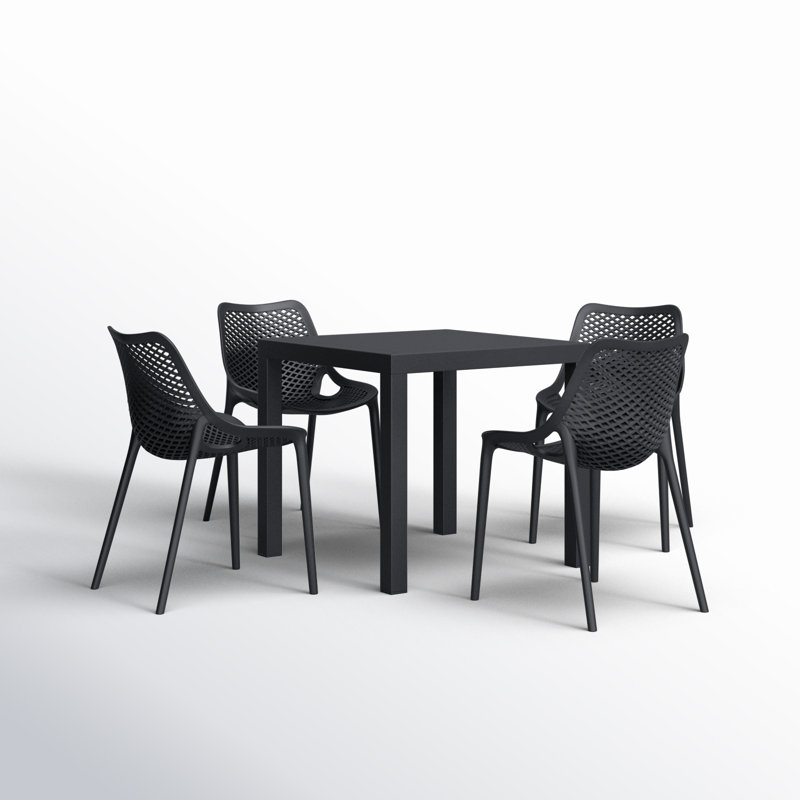 Ensemble de salle à manger pour 4 personnes 31,5 po Asherton, Noir
