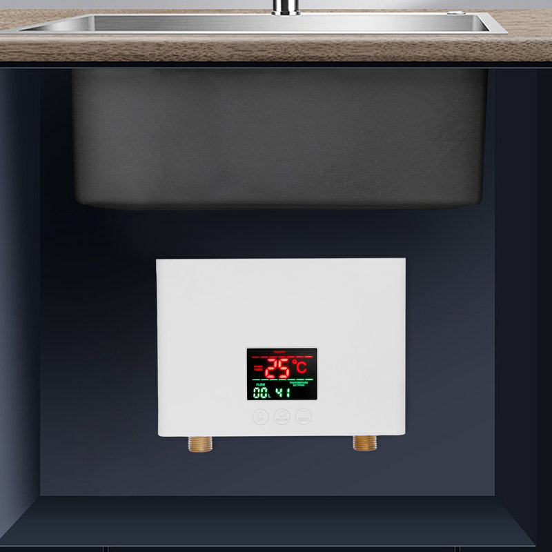 Chauffe-eau instantané mural électrique sans réservoir instantané 3000W 110V avec écran tactile ACL et télécommande IPX4