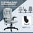 HOMCOM 6 Point Vibrating Massage Office Chair With Heat, Linen High Back Executive Office Chair With Reclining Backrest, Padded Armrests And Remote, Light Gray-1773496153