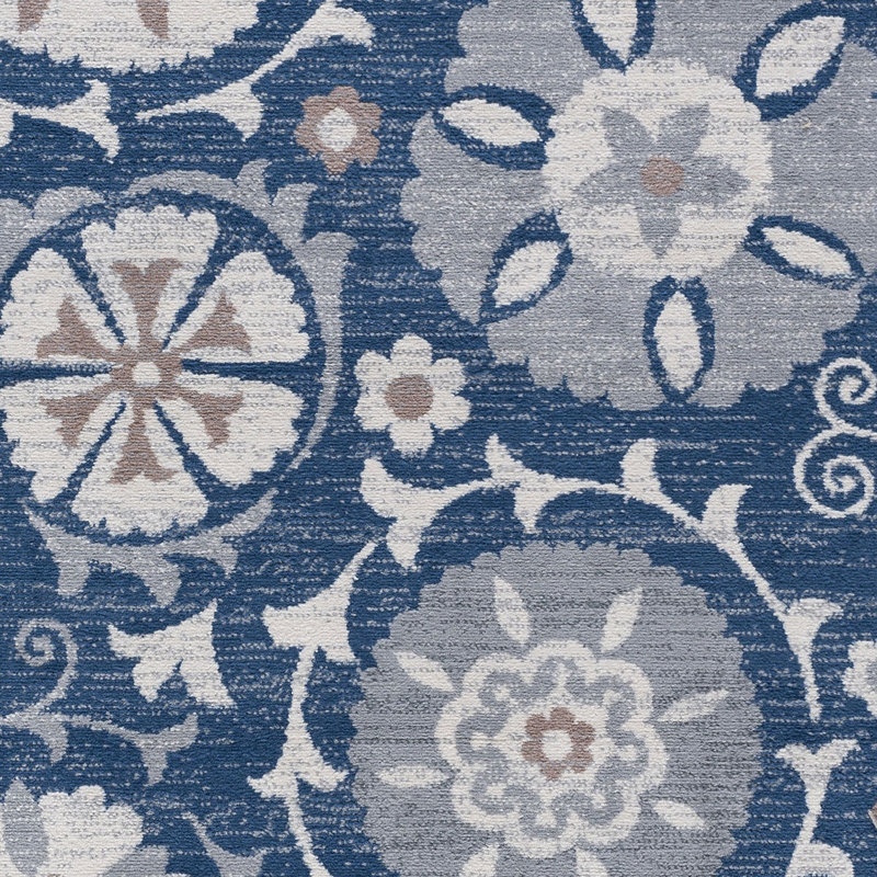 Tapis bleu marine Majoros, Rond 5 pi 3 po