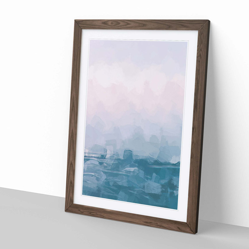 Lake Garda Italy in Abstract - Picture Frame Graphic Art Print, 76cm H x 50cm W x 2cm D, Walnut