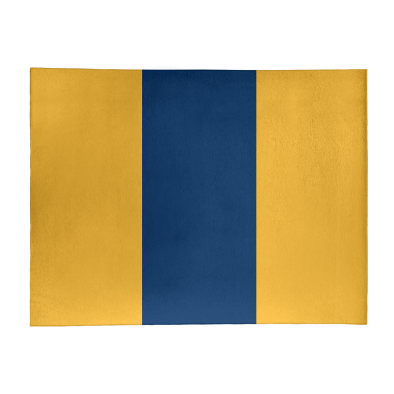Tapis doré/bleu marine rayé, Rectangle 8 pi x 10 pi