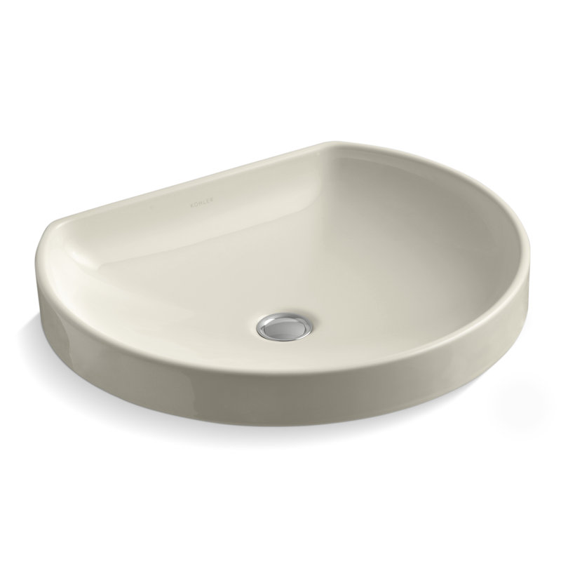 Lavabo de salle de bain vasque à poser en céramique Wading Pool®, Biscuit