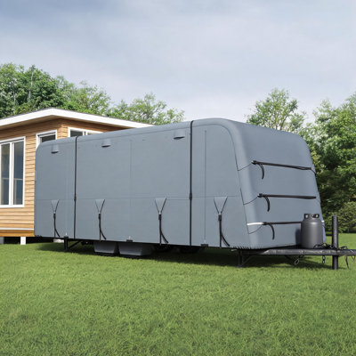 Housse pour caravane de 6,4 à 7,3 m (21 à 24 pi) en tissu non tissé 160 g/m² | Protection durable toutes saisons, housse intégrale anti-soleil et anti-poussière – 17,5 kg