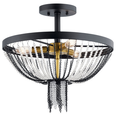 Plafonnier semi-encastré 3 lumières 16 po Noella