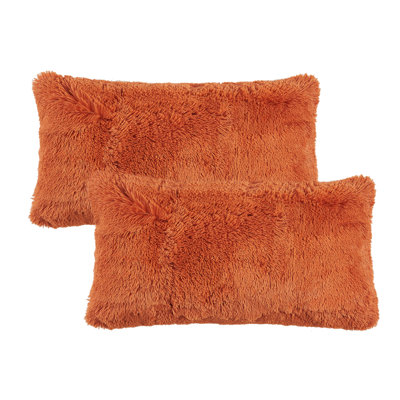 Shaggy Lumbar Faux Fur Pillow Cover