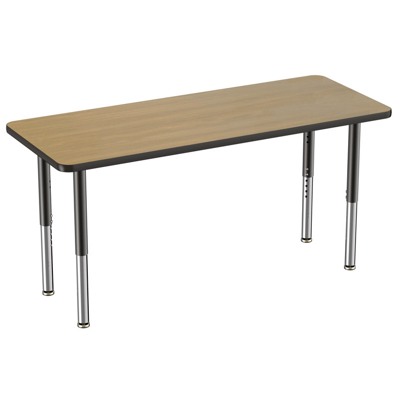 Table rectangulaire rectangulaire (24 x 60 po), pieds super réglables, 24" x 60", Chêne Pasadena / noir, Super