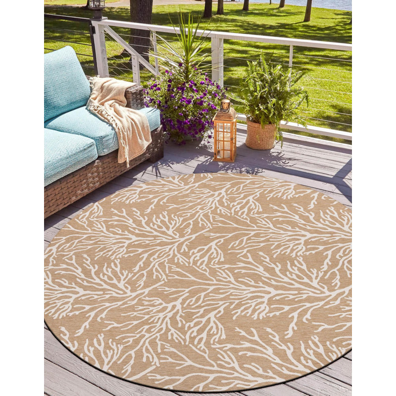 Tapis contemporain Azilynn, Rond 3 pi 1 po