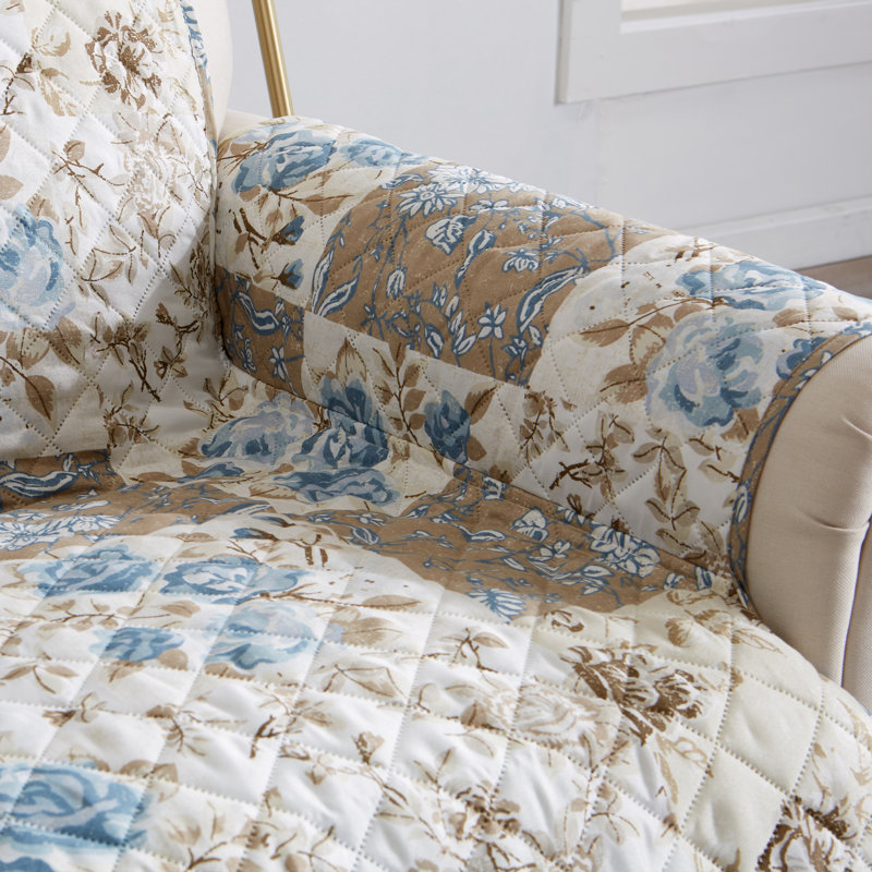 Housse de protection pour chaise Maribel, Taupe / Bleu
