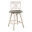 Chaises à hauteur de comptoir (2), bois massif, salle à manger rustique pivotante à 360 ° (2), bois d'hévéa, pivotant,-118567288