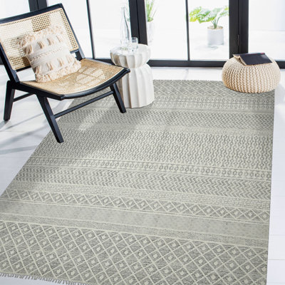 Tapis en coton tissé à plat à la main Denevie