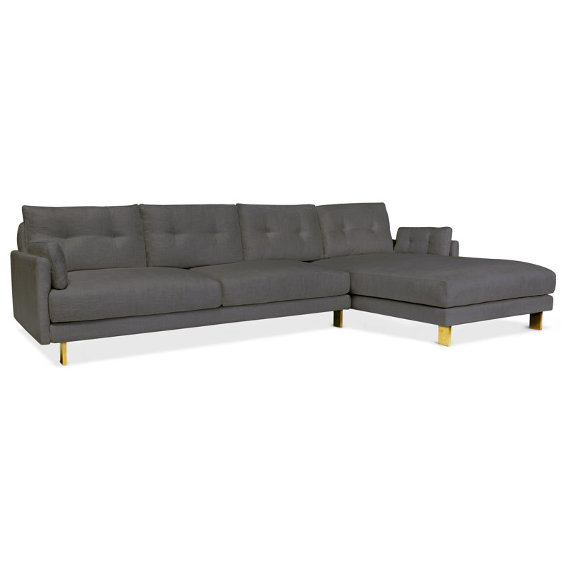 LAF Malibu Sectional, Charcoal Rayon/Viscoce, Left Hand Facing