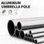 Parasol d'extérieur 7,5 pi avec nervures robustes, matériau imperméable, protection, pour divers cadres extérieurs bleu marine, auvent 180 g, inclinaison à bouton-poussoir, jardin idéal, terrasse, cour, bord de piscine