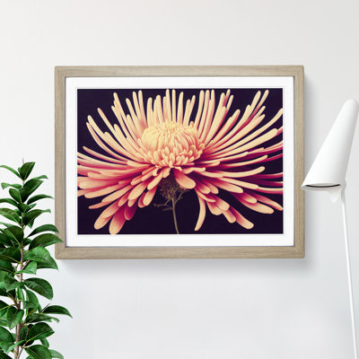 Lively Chrysanthemum Flower 1 Piece Single Picture Frame Wall Art