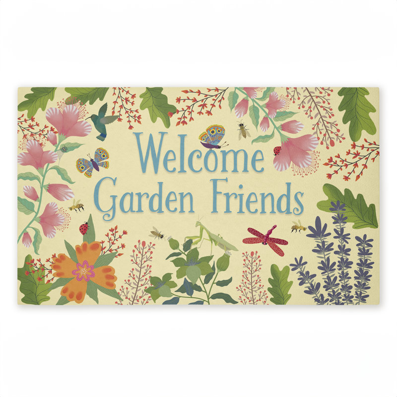 Paillasson Welcome Garden Friends, par Darlene Seale, 18 po x 30 po