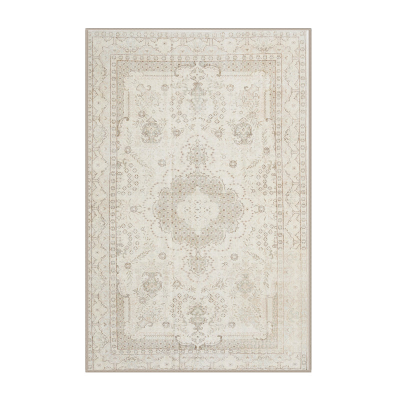 Tapis oriental beige / gris, Rectangle 5 pi x 7 pi