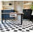 Atiray Shag Checkered Modern Black / White Area Rug-369433989