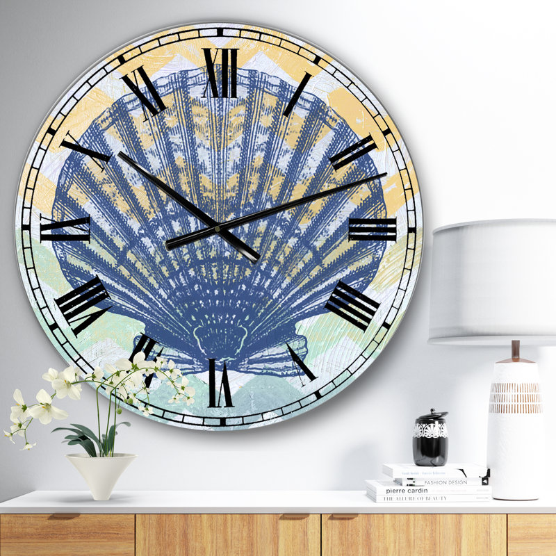 Chevron-Shell-1-7914 - Horloge murale nautique et côtière surdimensionnée, Petit
