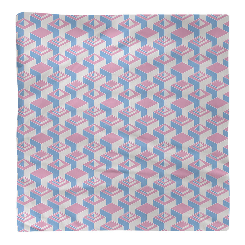 Serviette de table en coton à motif de gratte-ciels à deux couleurs, H 0,1 po x l 10 po x P 10 po, Rose / sarcelle