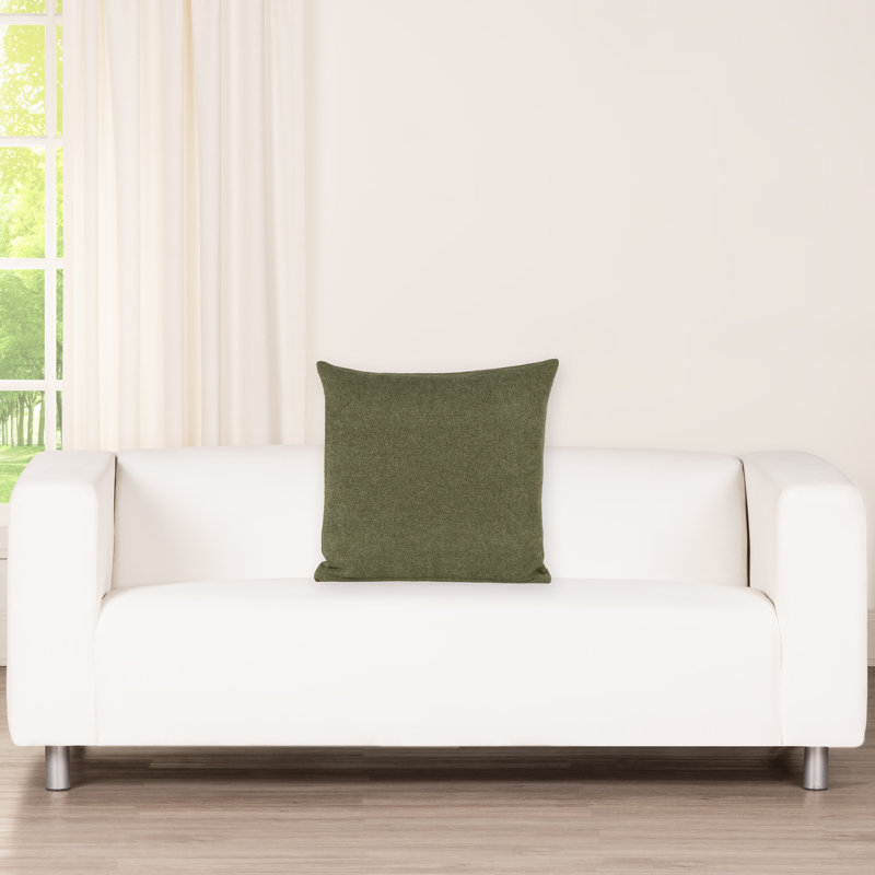 Coussin décoratif Cascade Getty, Plumes, Carré 22 po, Vert