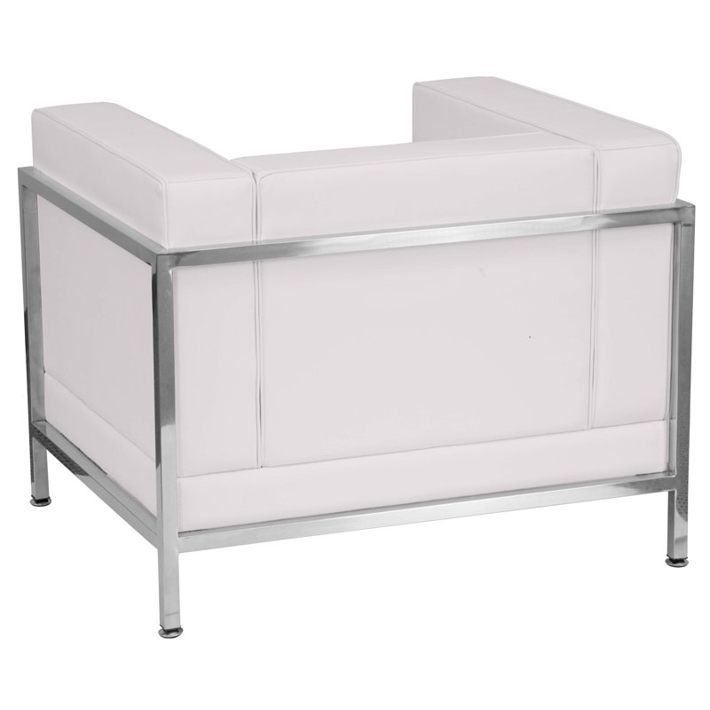 Amjed LeatherSoft Modular Chair with Quilted Tufted Seat and Encasing Frame
