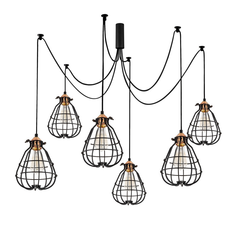 Luminaire suspendu géométrique à 6 lumières Devize