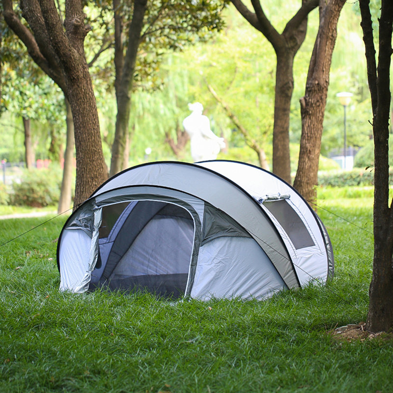 Tente de bateau pop-up blanche 4-6 personnes, Blanc / Gris