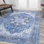 Abhirami Ornate Medallion Machine-Washable Blue/Navy Rug-1927502007