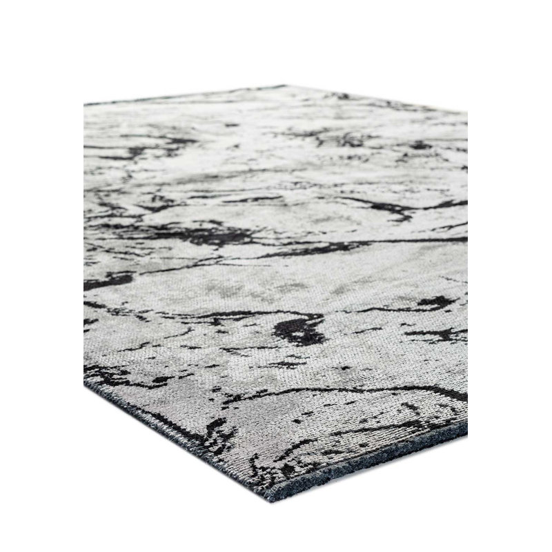 Rapture Gray/Black Abstract Luxury Area Rug, Rectangle 7'10" x 9'10"