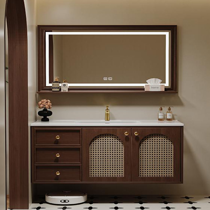 Armoire de salle de bain rétro de style médiéval., H 19,69 po x l 55,12 po x P 19,69 po
