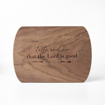 Taste and See 8 x 11 Walnut Oval Cutting Board
