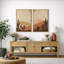 «Cactus Desert Brown Sun Rays Southwest Landscape», reproduction d'art sur toile encadrée 2 pièces-91069164-91069162