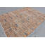 Grand tapis turc vintage en laine orange vif pour une décoration de chambre élégante bleu / orange
