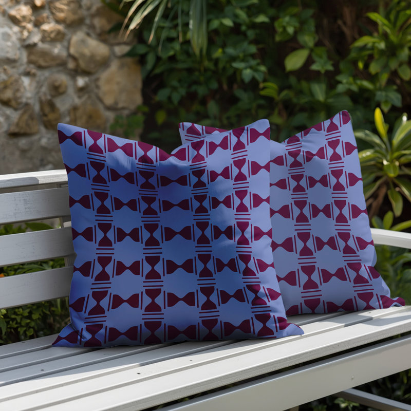 Oreiller réversible intérieur / extérieur Stan Geo, 16x16, Lavendar/Purple