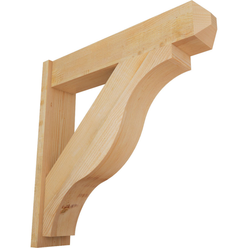 Persienne en bois rustique Funston Craftsman, P 38 po x H 38 po, Sapin Douglas de 8 po (sciage brut)