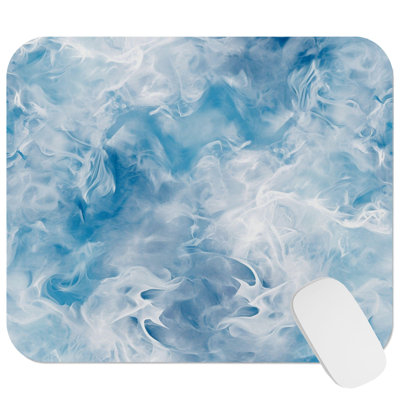 Abstract Blue Myst I Modern Gaming Cute Office Laptop Desk Pad Gift Mat Square Rectangle Non-Slip Mousepad