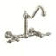 Whitehaus Wall Mount Faucet with Long Traditional Swivel Spout and Solid Brass Side Spray-1136461458-1164385469