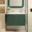Meuble-lavabo mural 30 po avec lavabo en résine, armoire de rangement flottante avec 2 tiroirs, armoire de salle de bain en bois massif-1011983395
