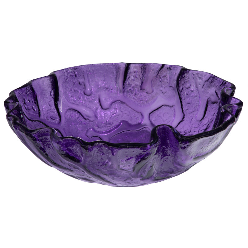 Lavabo de salle de bain vasque circulaire en verre mauve peint à la main